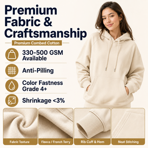 Felpe <span class=keywords><strong>con</strong></span> <span class=keywords><strong>Cappuccio</strong></span> Personalizzate per Donne, Produzione OEM ODM Professionale, Lussuoso Pile di Cotone GSM, Etichetta Privata, Ricamo e Stampa a Rilievo - Product Image 2