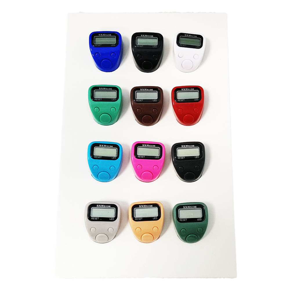 High Quality Plastic Multi-Color LED Battery Powered Tasbih Digital Hand Ring Tally Finger Counters Model 506 Guangdong For