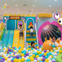 Équipement de terrain de jeux intérieur clé en main : aire de jeux souple, toboggan multiple, piscine à balles, carrousel rotatif, jeux de sol interactifs - Direct Usine