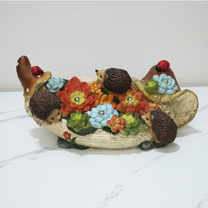 Design personalizzato a energia solare/resina riccio rana succulenta decorazione del giardino scultura artigianato popolare solare - Product Image 3