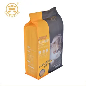 OEM 5L/10L Coex Nylon/PE Laminated Safe Plastic Side Gusset Empty Cat Litter Packaging Bag with 3 Holes Handle