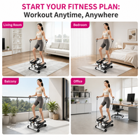 Mini stepper YUNPAO avec bandes de résistance, cadre en acier, portable, écologique, capacité de 120 kg, équipement cardio pour la maison