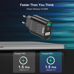 EONLINE-<span class=keywords><strong>cargador</strong></span> USB de nitruro de Gallium, 65W, PD, carga rápida inteligente, <span class=keywords><strong>cabeza</strong></span> de teléfono móvil, QC3.0, portátil, Universal, Gan rápido - Product Image 4