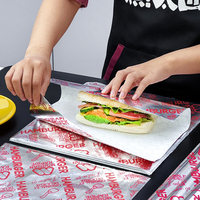 Papier d'aluminium imprimé en couleur personnalisée feuille d'aluminium supportée, papier d'emballage conçu par le client pour Burger