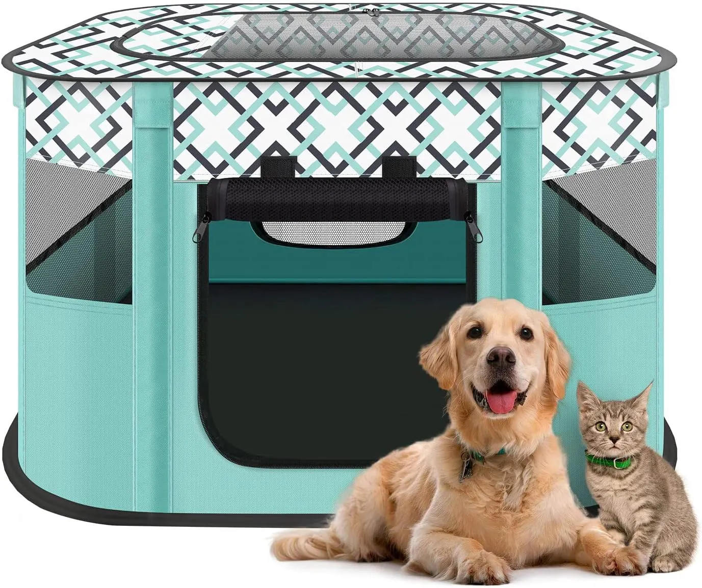 600D Oxford kapalı taşınabilir evcil hayvan oyun parkı kafes yavru köpek kedi teslimat odası izolasyon odası köpekler için