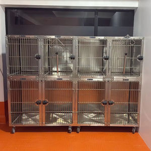 Kapalı kullanım evcil hayvan kafesi yuvarlak köşe modüler kafes sistemi paslanmaz çelik Pet hastane köpek kafesi - Product Image 1