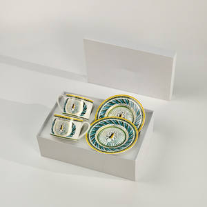 Ensemble tasse et soucoupe à café en céramique de luxe moderne de style européen, en porcelaine fine, pour le bureau, la maison, le thé de l'après-midi, l'eau, ou comme cadeau - Product Image 3