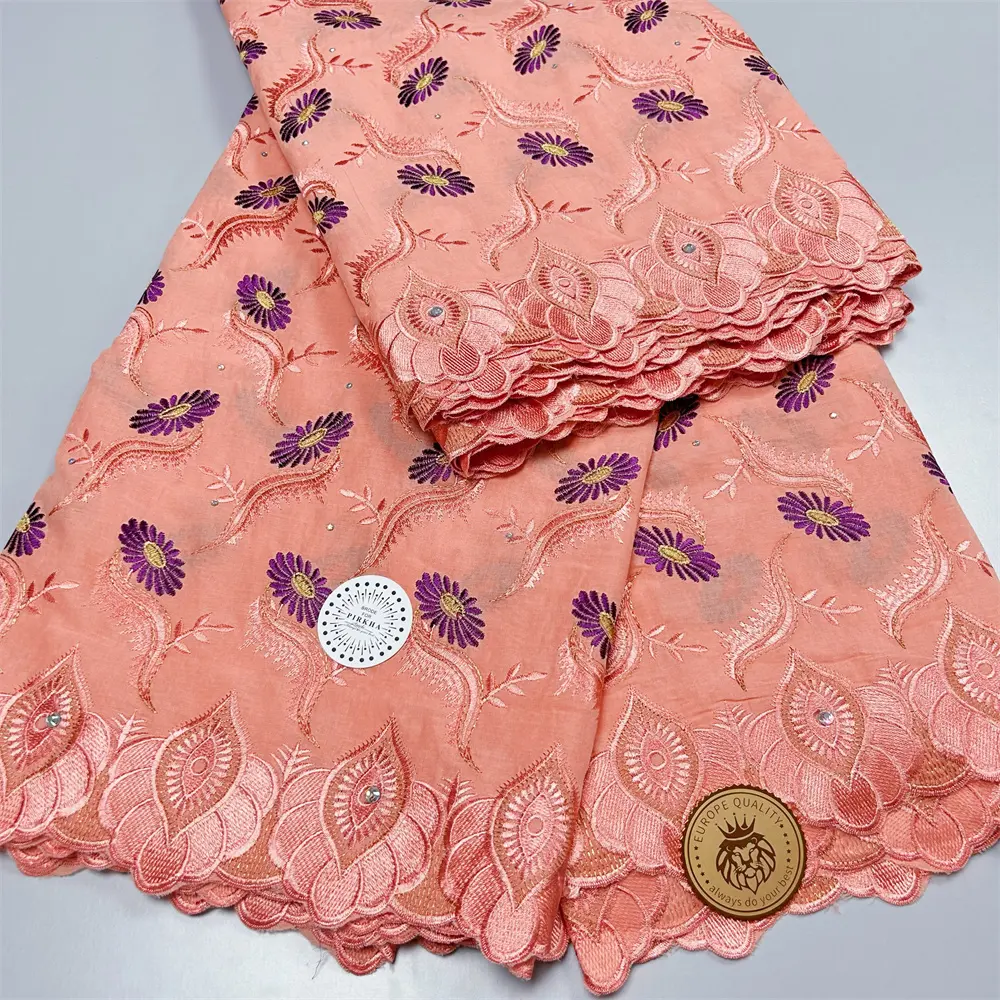 Cordones de gasa suiza de alta calidad 2023 tela de gasa de encaje suizo 100% tela de encaje bordado de algodón para vestido de mujer
