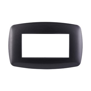 Placca Sottile Serie Space 4P Colore Acciaio Scuro Compatibile con Prese e Interruttori Bticino Living Light - Product Image 1