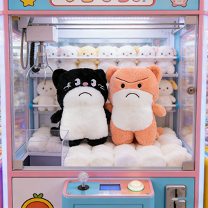 Jouets en peluche personnalisés doux, chat noir et renard, 8 pouces, animaux en peluche, jouets de dessin animé et d'anime pour enfants, pour machines à griffes - Product Image 1