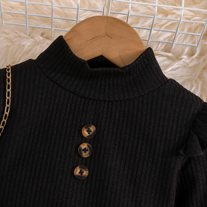 ชุดเสื้อผ้าเด็กผู้หญิง ลายสก็อต ผ้ายืด/โพลีเอสเตอร์ สไตล์เพรปปี้ เสื้อแขนยาวสวยหรู กระโปรงสั้น แฟชั่นทันสมัย สวยสง่า - Product Image 3