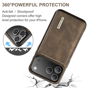 Funda de Teléfono Tipo Cartera Magnética de Cuero PU Personalizada para iPhone 18 17 16 15 14 13 12 11 Pro Max con Soporte para Tarjetas y Cubierta Protectora - Product Image 3
