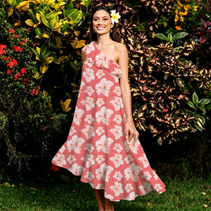 Vestido Maxi de un Hombro para Mujer, Estilo Tropical, Tendencia 2026, Elegante, Diseño Personalizado ODM, Estampado Floral Hawaiano, Vestido Casual de Verano para Dama - Product Image 5
