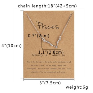 Collier à pendentif 12 <span class=keywords><strong>Horoscope</strong></span>, carte en papier marron plaqué or Constellations astrologie signe du zodiaque collier bijoux - Product Image 6