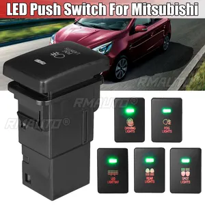 Lampu LED mobil 12V, tombol tekan kabut Spot lampu belakang saklar Bar untuk Mitsubishi Mirage LA Outlander ZK Triton MQ MR