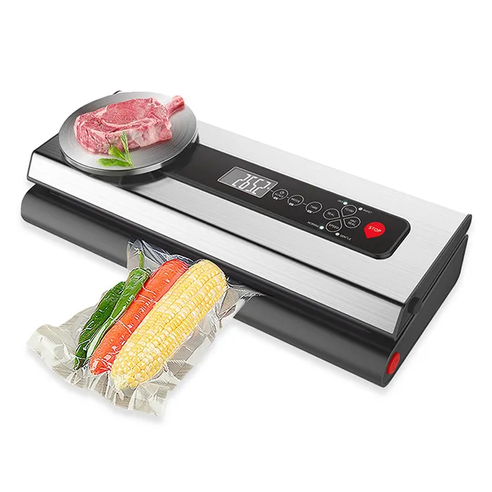 Stainless Steel Vacuum Packing Machine With Kitchen Digital Scale and Food Vacuum Bags Rolls for Vacuum Packaging and Sous Vide