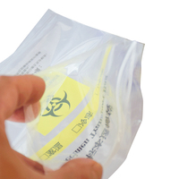 Pochette kangourou ziplock médicale sac à fermeture éclair en plastique fermeture à glissière transport en laboratoire sacs d'échantillons à risque biologique avec poche