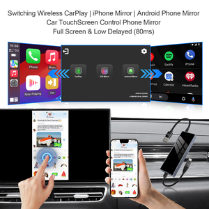 Adaptador CarPlay inalámbrico Compatible con todos los modelos de coche 2025, Control bidireccional MirrorTouch USBA a C, enchufe fácil para medios de coche - Product Image 3