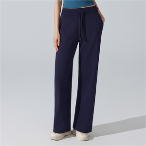 Pantaloni Sportivi Casual da Donna a Vita Alta, Imbottiti e Caldi, Gamba Larga Dritta, per <span class=keywords><strong>Fitness</strong></span> e Corsa, con <span class=keywords><strong>Elastico</strong></span> in Vita - Product Image 4