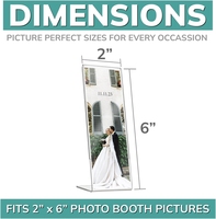 Bingkai Foto Keluarga Mini 2*6, Penanda Nomor Meja Pernikahan, Bentuk L, Bahan Akrilik/PS Transparan, Photo Booth Miring