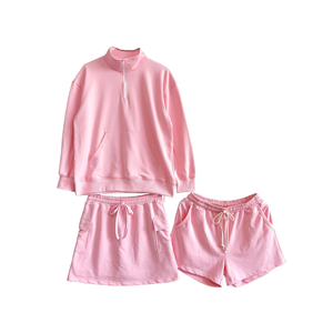 Completo Personalizzato Mamma <span class=keywords><strong>e</strong></span> Figlia in <span class=keywords><strong>Felpa</strong></span> Francese Tinta Unita con <span class=keywords><strong>Felpa</strong></span> <span class=keywords><strong>a</strong></span> Maniche Lunghe <span class=keywords><strong>e</strong></span> Pantaloncini Larghi - Product Image 4