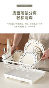 Simple metal plate and bowl storage <b>rack</b>, cabinet plate <b>draining</b>, kitchen organizing plate <b>rack</b> for storage - Product Image 5