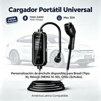 Chargeur EV portable EVSE 32A 110V 240V Type 2 LATAM GBT NEMA 14 50 Type N Prise en option pour usage domestique BYD Dolphin