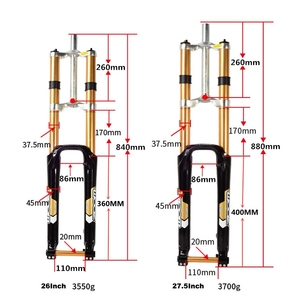 26 29 inch MTB không khí treo ngã ba 680dh xuống dốc AM xe đạp ngã ba thru trục thủy lực Khóa Đĩa Phanh tương thích phía trước ngã ba - Product Image 2