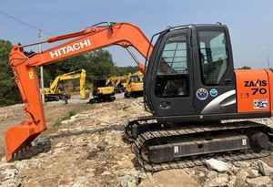 Miniexcavadora HITACHI ZX70 usada, excavadora de 7 toneladas, 1 año de garantía, llave móvil pequeña sobre orugas, incluido el cojinete de engranaje de la bomba del Motor - Product Image 4