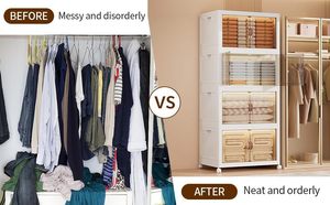 Factory Direct Sale 4-Layer PP Injection Molded Home <b>Storage</b> Organization Baby <b>Storage</b> <b>Box</b> Stackable <b>Collapsible</b> Cabinet Large - Product Image 3