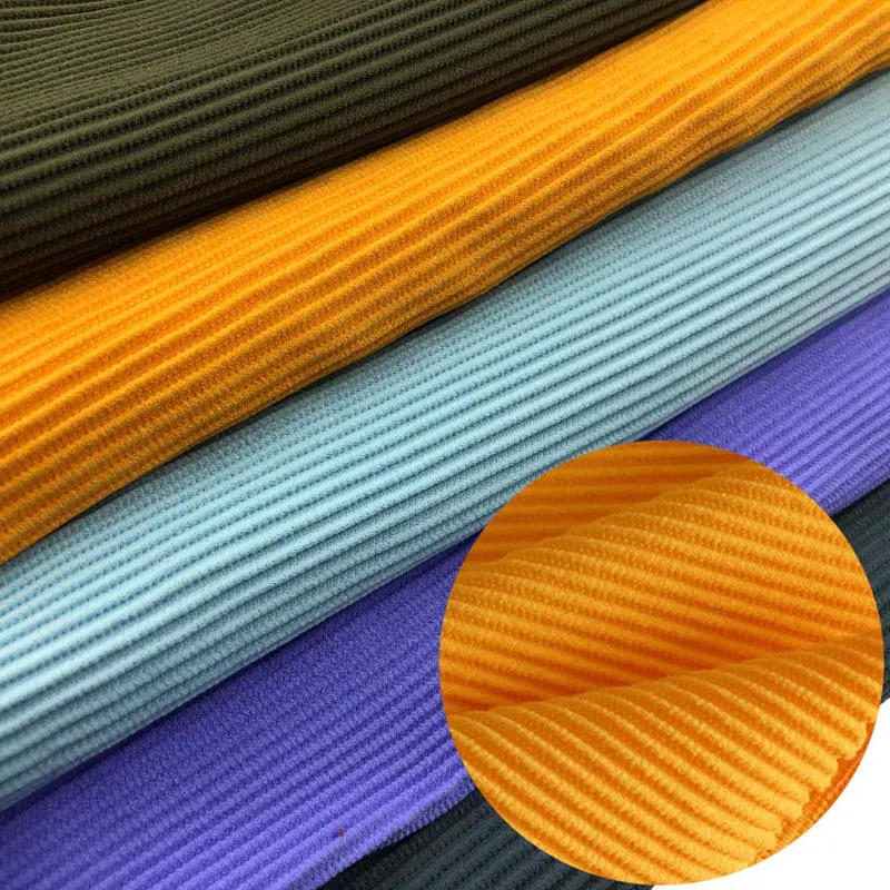Özelleştirilmiş geri dönüşümlü jakarlı ribana örgü kumaş mayo için Polyester Spandex 4 yönlü streç kumaş