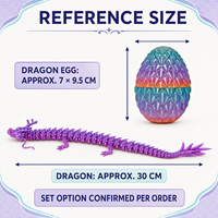 Ornement de dragon créatif imprimé en 3D, serpent entièrement articulé, jouet anti-stress pour cadeau, artisanat, décoration de la maison et du bureau