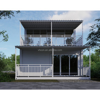 Maison Modulaire Préfabriquée de Luxe à 3 Chambres en Duplex, Entièrement Équipée, Type Conteneur Mobile