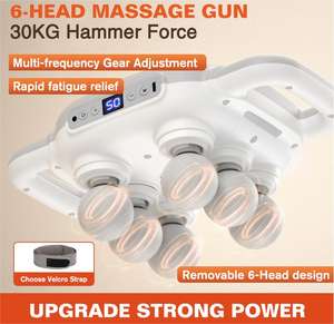 Pistola de masaje eléctrica profesional de 6 cabezales, superventas, vibración para relajación de tejido profundo de todo el cuerpo, 2025 - Product Image 5