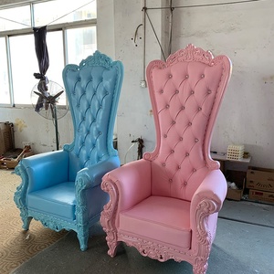 Foshan Factory Hot <strong>Pink</strong> Cheap High Back Antique King Throne Royal <strong>Chair</strong> for Sale - Product Image 1