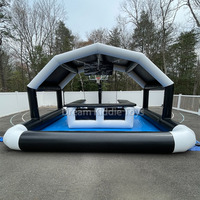 Bar flottant gonflable personnalisé blanc et noir avec lumières pour adultes, bar de piscine extérieur