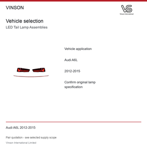 Paires de feux arrière à LED pour Audi A6L 2012-2015 Configuration photographiée - Product Image 5