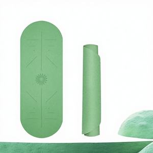 เสื่อโยคะ AUMOCA รูปทรงวงรี ทำจากยาง PU หนา 4.5 มม. กันลื่น ใช้ได้ทุกสถานที่ พร้อมเส้นจัดแนวกันลื่น - Product Image 1