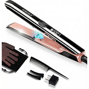 Plancha de Pelo Dorisilk 120C de Cerámica con Tecnología de Iones Negativos, Calentamiento Rápido, Estilizador Profesional - Product Image 1