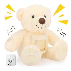 定制纪念熊毛绒毛绒动物手持录像机柔软织物玩具圣诞相框照片脸动物娃娃