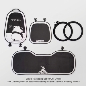 Housse de siège de <span class=keywords><strong>voiture</strong></span> en peluche brodée Panda, ensemble complet, style dessin animé, applicable toute saison, pour la plupart des modè<span class=keywords><strong>les</strong></span> de véhicules - Product Image 5