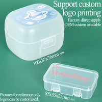 Boîte de rangement pour sucettes et jouets de dentition SUNSHING, en PP, pour bébés et nouveau-nés, avec chaîne de sucette et support pour jouets de dentition en silicone