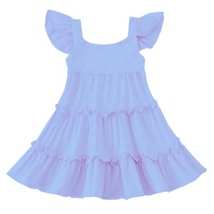 Vestito Estivo in <span class=keywords><strong>Cotone</strong></span> Lavorato a Maglia <span class=keywords><strong>per</strong></span> Bambine, Maniche Corte con Scollo Quadrato a Quadretti e Decorazione a Bottoni - Product Image 6