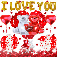 12 pouces coeur ballons en latex mariage saint valentin rouge blanc amour feuille ours ballons décorations de fête