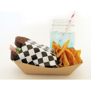 Cetak kustom logo dapat didaur ulang Kraft untuk pergi kemasan makanan Burger anjing panas jagung anjing bubur makanan kertas mangkuk baki perahu - Product Image 4