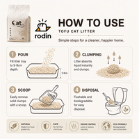 Litière pour chat en tofu de qualité supérieure, 1,0 mm - 4,0 mm, conception personnalisée, agglomération rapide, faible dispersion, sable de soja biodégradable pour