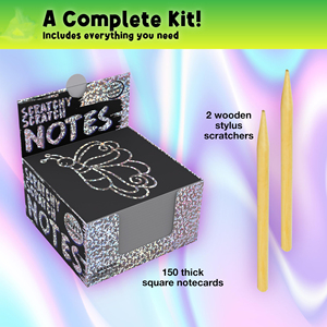 150 cartes carrées holographiques argentées à gratter avec 2 stylets, jouet créatif sans dégâts pour enfants, idéal pour paniers de Pâques - Product Image 3
