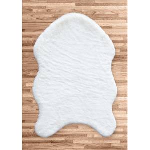 Tapis en fausse fourrure de lapin blanc 60x110 cm - Product Image 1