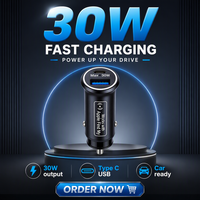 Chargeur de voiture mini KAIFUTE double système, dispositif anti-perte en alliage d'aluminium, compatible Android et iOS, charge rapide 30W, localisation d'objets