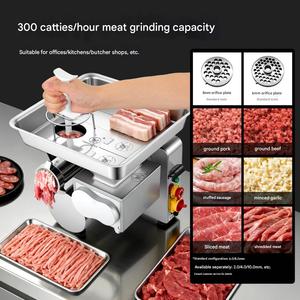 Tritacarne Commerciale Automatico ad Alta Potenza in Acciaio Inox con Funzione di Affettatura e Riempimento - Product Image 5